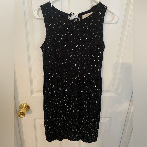 Dresses & Skirts - Loft,‎ black and white polkadotted sleeveless dress size extra small petite
